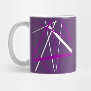 Criss Cross Purple and White Lines Mug